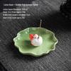 Cross-Border Lotus Ceramic Incense Holder – New Color, Handmade Sandalwood Tea Table Ornament