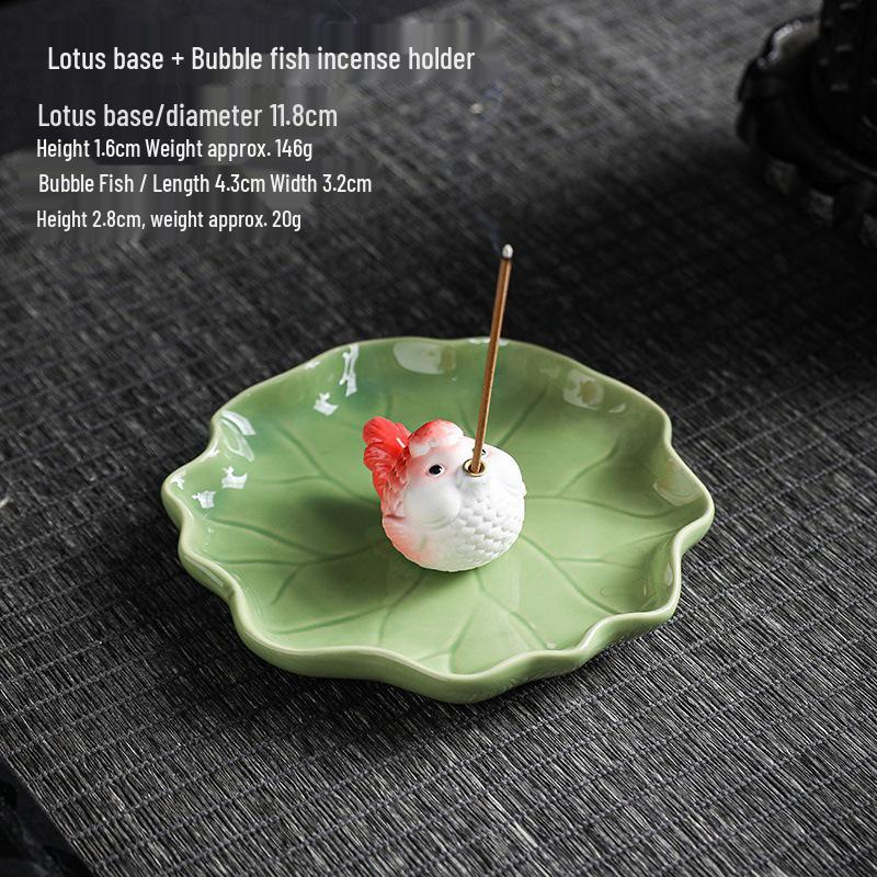 Cross-Border Lotus Ceramic Incense Holder – New Color, Handmade Sandalwood Tea Table Ornament