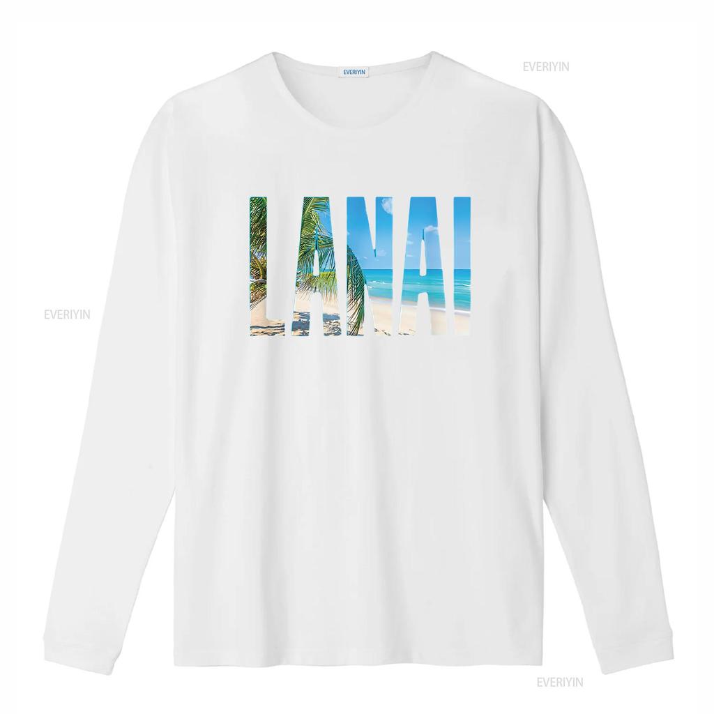 Lanai Hawaii Souvenir Family Beach Summer Vacay Trendy T Shirt with Unique Print vintage Washed graphic designer clothes Soft