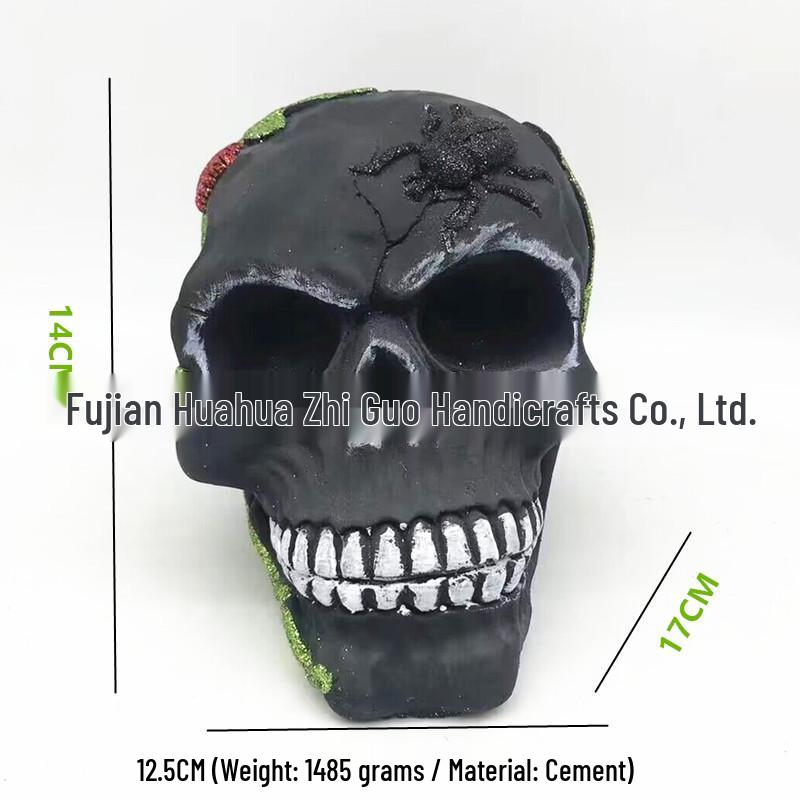 Halloween Skull Ghost Head Prop for Yard Decoration чёрный