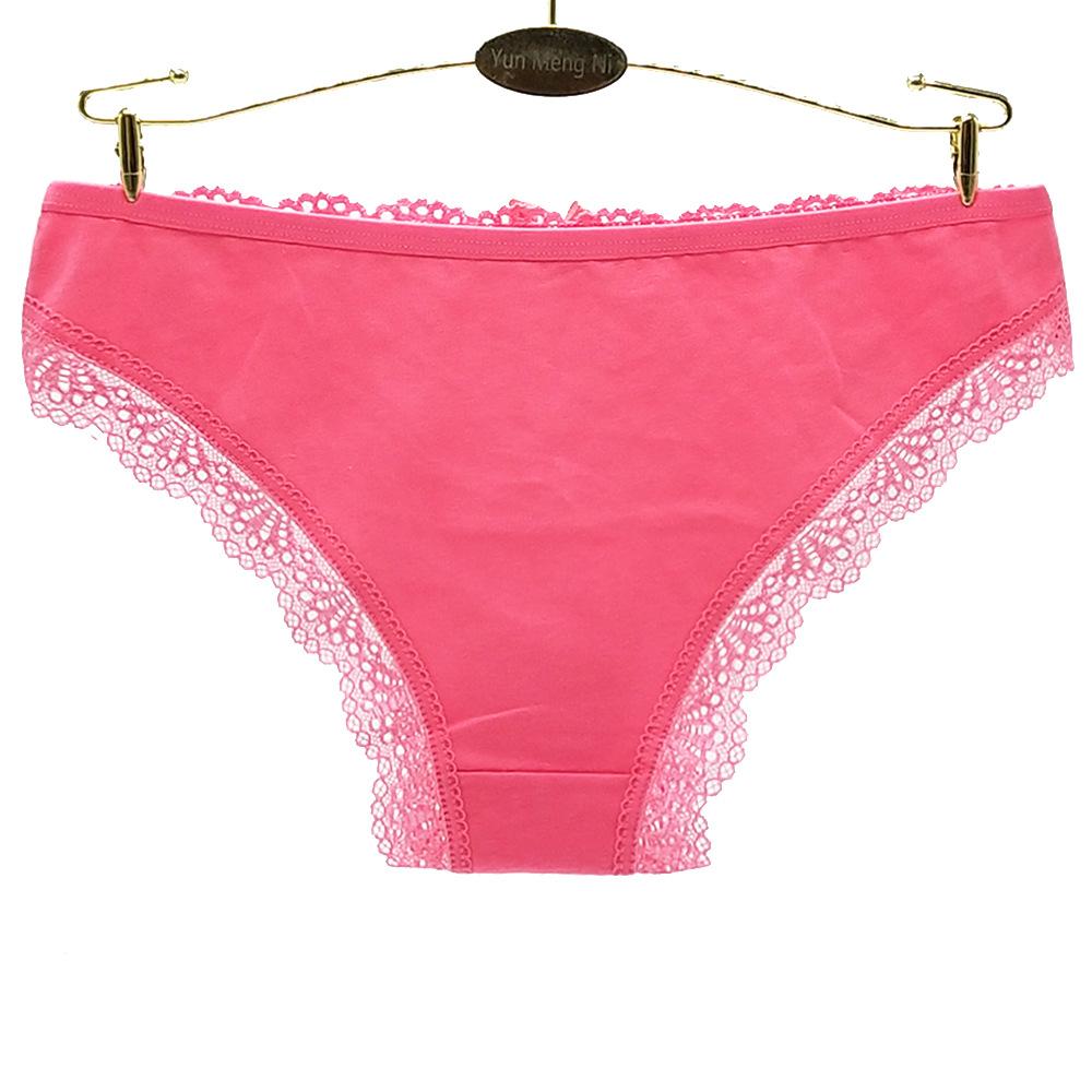 Woman Underwear Women's Cotton Sexy Panties Briefs Solid Lace Girls Ladies Knickers Intimates 6 Pcs