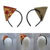 Fascia per Capelli a Forma di Testa di Pizza Novità Cosplay Fascia Peluche Festa di Halloween Regalo di Natale
