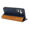 For Samsung Galaxy S25 Case Calf Texture 3 Card Slots Color Splicing Leather Phone Cover