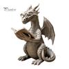 Collectible Dragon Ornament Reading Figurine with Glasses, Statue, 3D Printed Statue Bookshelf Decor, Whimsical Desktop Ornament, Gift for Book Lovers