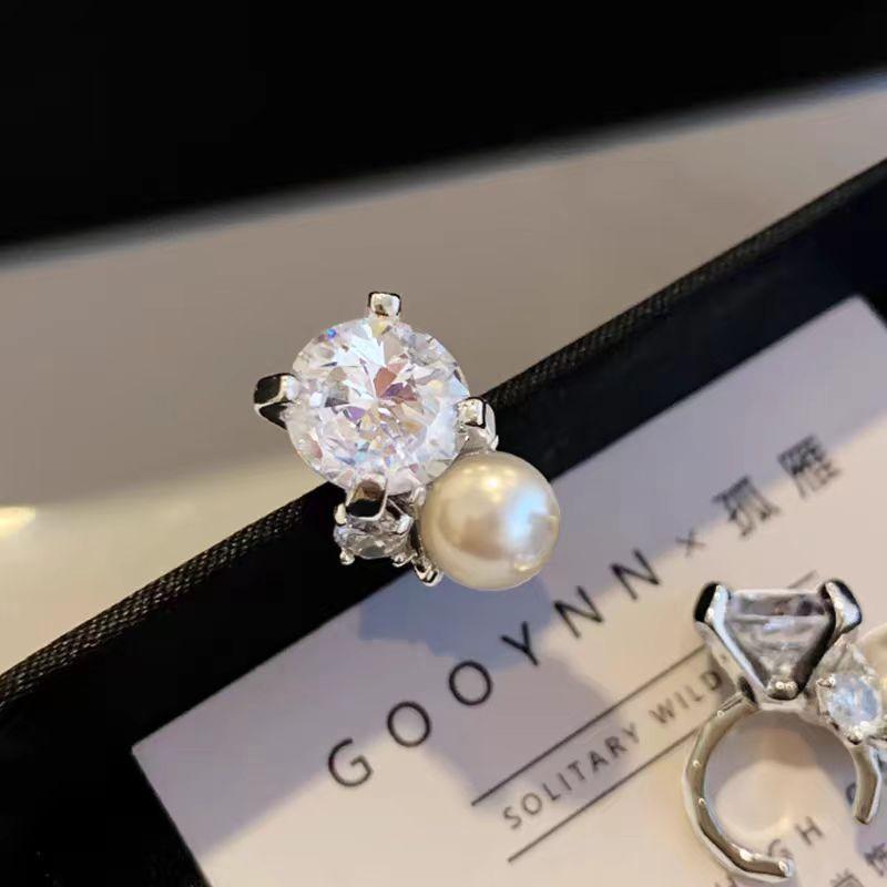Super Flash 5A Zircon Pearl Without Ear Piercings, Ear Clips, Women's Ear Bone Clips, Earrings, Temperament Ears
