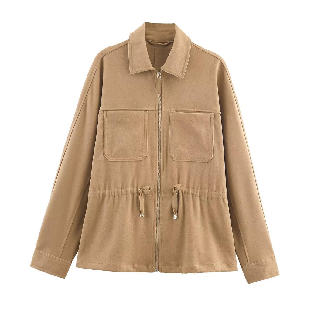 Cross-border Women's Clothing Wholesale, European and American Style 2025 Autumn and Winter New Loose Coat Top + Straight Slim Pants Set