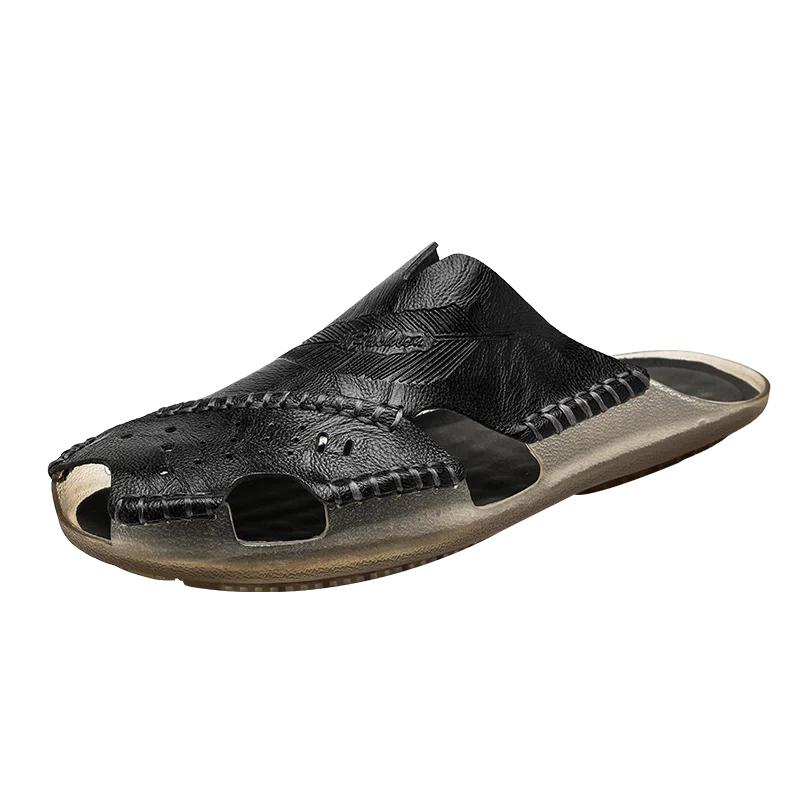 

Тапочки шиацу для мужчин Мужская летняя обувь 2024 года Сандалии на плоской подошве Мужские сандалии Повседневные кроссовки из натуральной кожи Мужские тапочки 43