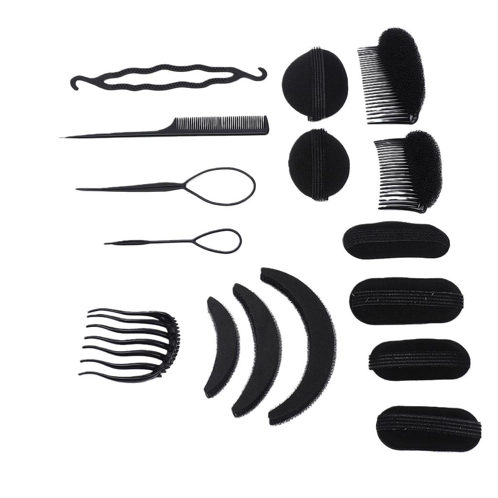 Hair Bump Inserts Tool Kit Hair Bump Sponge Padding Volume Insert Tools Styling Accessories for Girls Women 16pcs