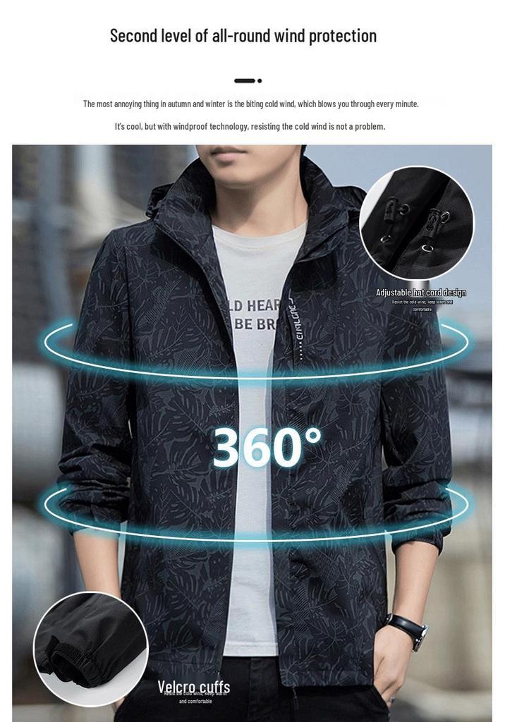 Men's Sports Windbreaker: Trendy Waterproof Jacket for Spring & Autumn 2023