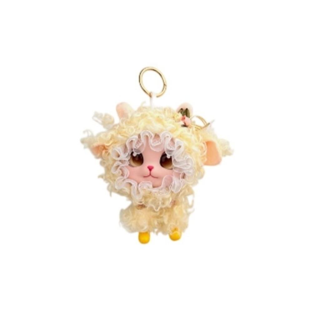 Bag Hanging Lamb Doll Pendant Lolita Curly Hair Car Key Ring Cartoon Sheep Plush Keychain Backpack