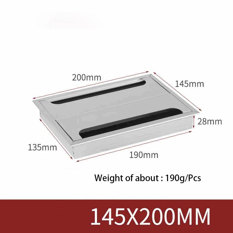 1Pcs Aluminum Alloy 145*160/200/300mm TV Cabinet Cable Box Computer Desk Cable Hole Cover Rectangular Buffer Box for Office Desk