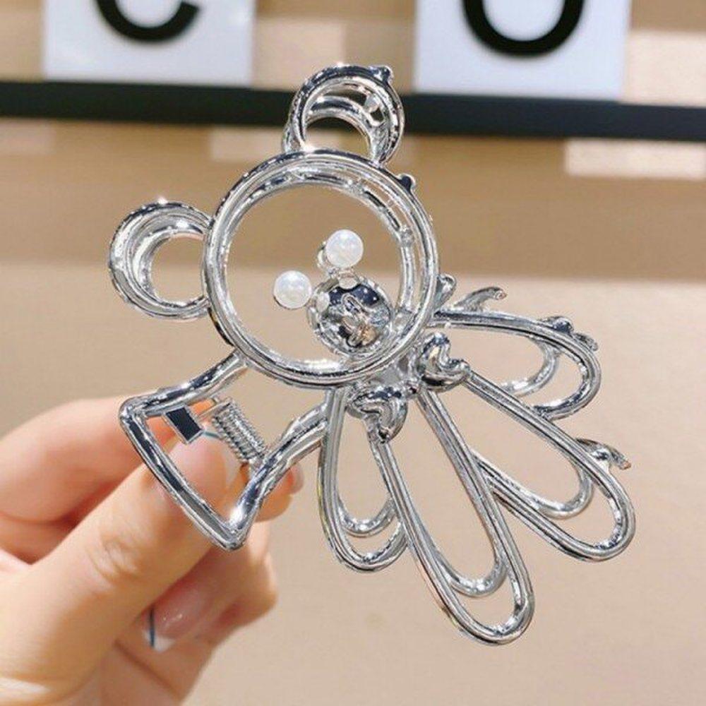 

Mno hair clip hair accessory teddy bear hairpin half-up Silver