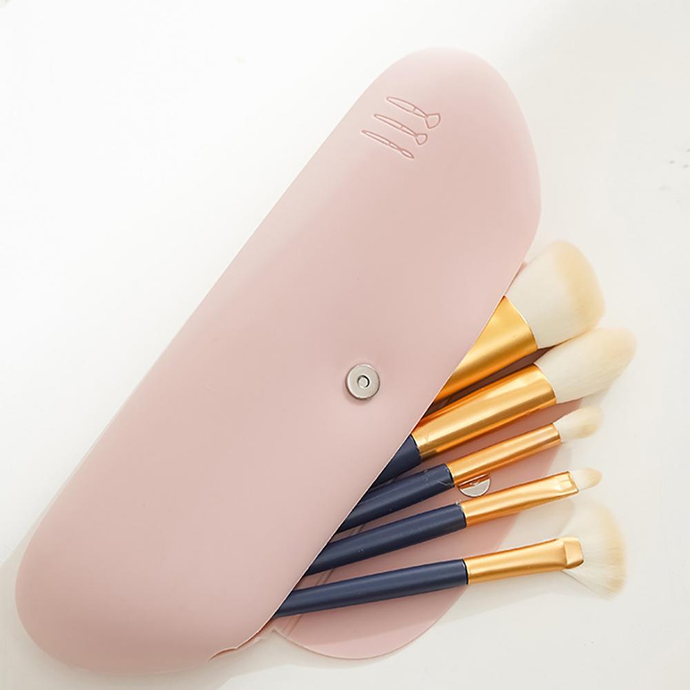 Silicone storage beauty bag, dust-proof makeup brush tool storage bag, travel portable makeup handbag