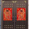 Decorative Flannel Door God for Spring Festival Easy Application and Removal Great for Traditional Culture Lover