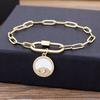 Nidin Fashion Copper Zircon Bracelet For Women Arabic Islam Boho Jewelry Saudi Hand Chain Statement Pentant Bangle Party Gift
