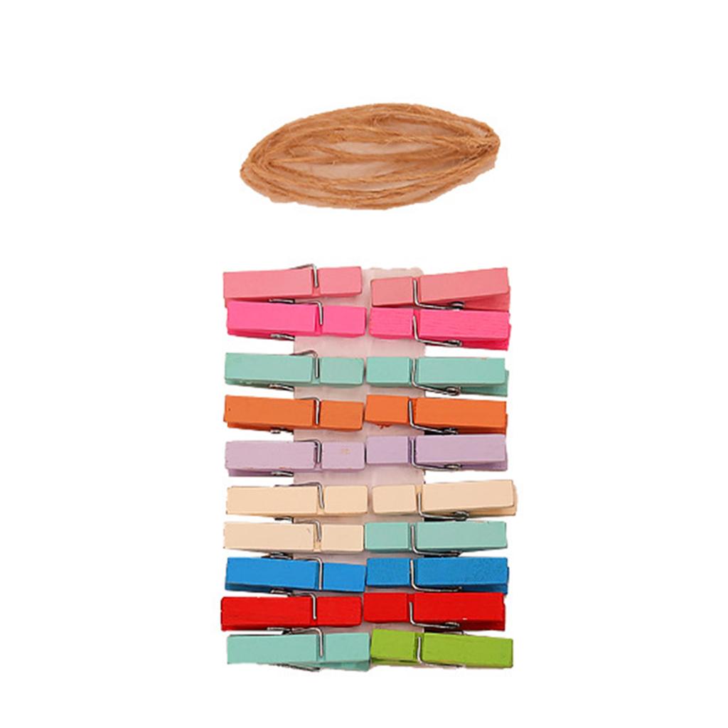 20Pcs/lot DIY Clothespins Paper Pegs Stationery Wooden Photo Clips Craft 3.4cm