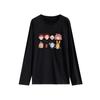 Women's Autumn Long Sleeve T-Shirt - Heavyweight Pure Cotton with Fun Pattern Letter Print