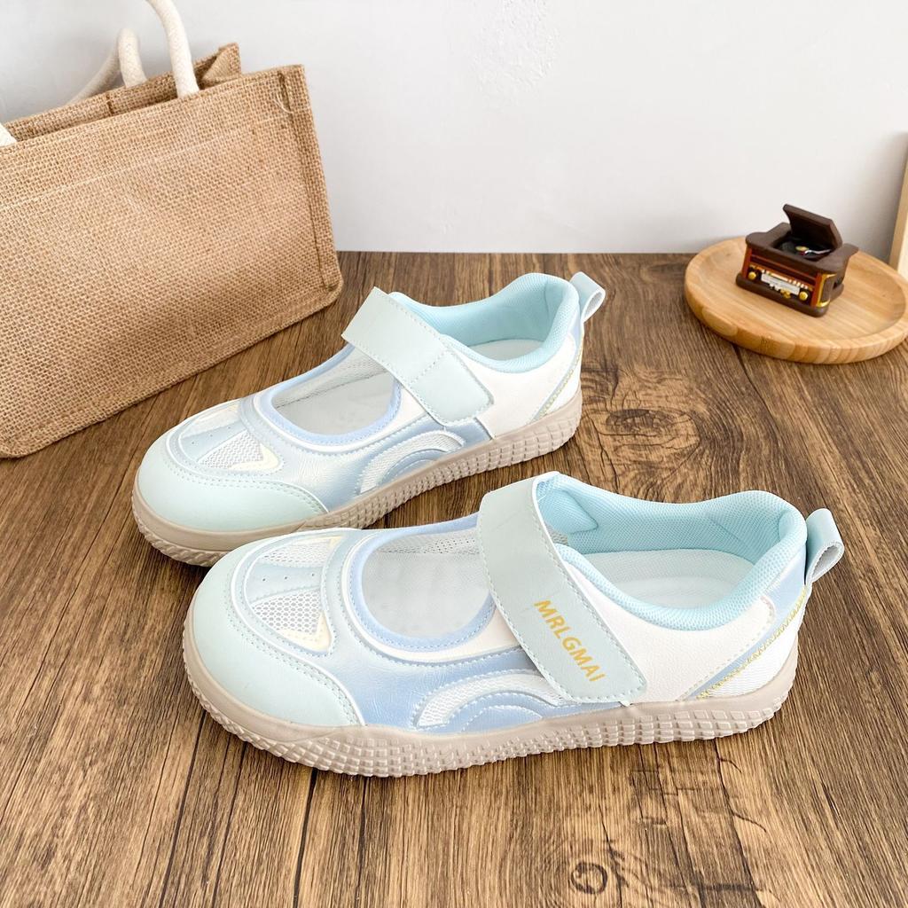 Summer new niche shallow mouth single shoes fashion sports ballet shoes Velcro Mary Jane versatile