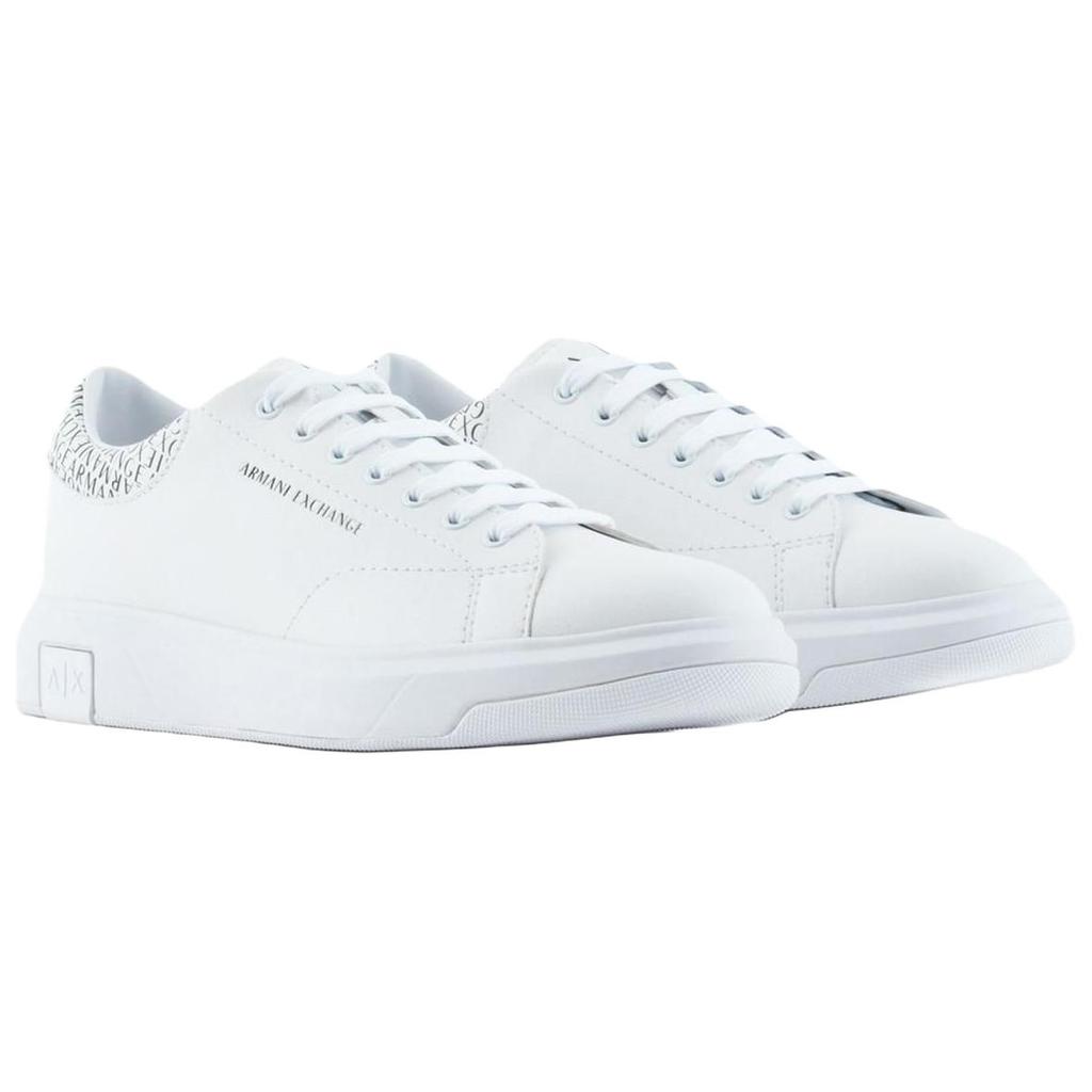 Armani Exchange Leather Lace-Up Round Toe Low-Top Sneakers Men sneakers White XUX123XV761101015