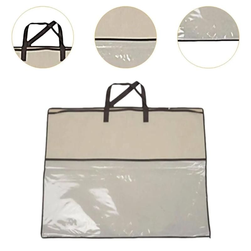 Extra Large Transparent Home Storage Bag For Pillows Quilt Travel Gear Nonwoven Fabric Construction Organizers