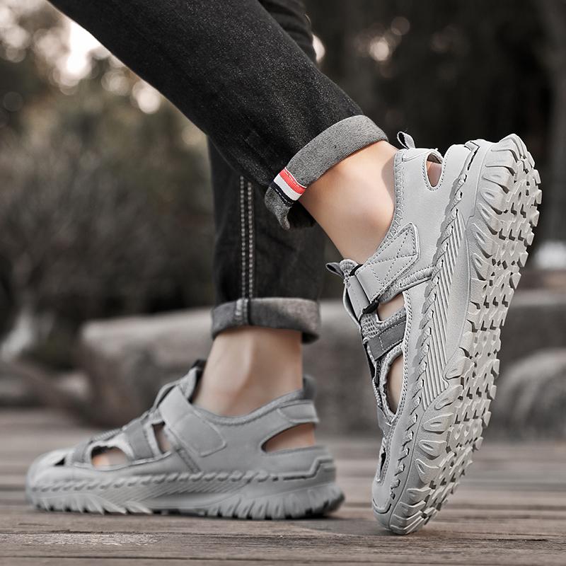 Summer Men Sandals Genuine Leather Mens Casual Shoes Outdoor Men Leather Sandals for Men Beach Shoes Roman Mens Shoes