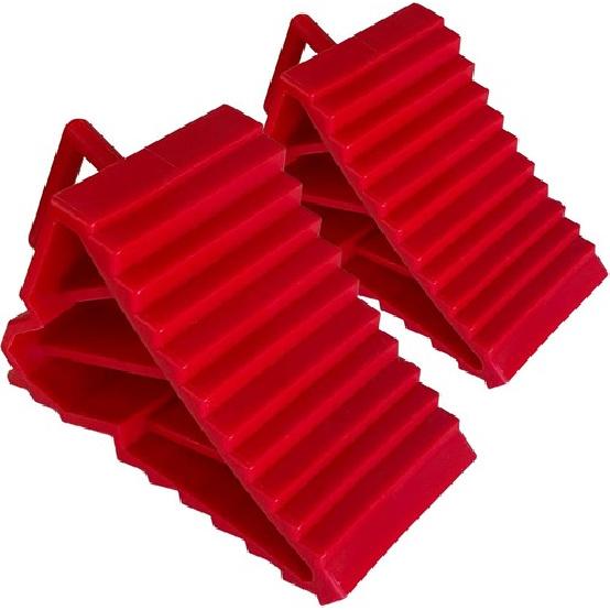 Противооткатные упоры для автомобилей, автодомов, грузовиков, прицепов и транспортных средств 2 шт. Красные Маленькие