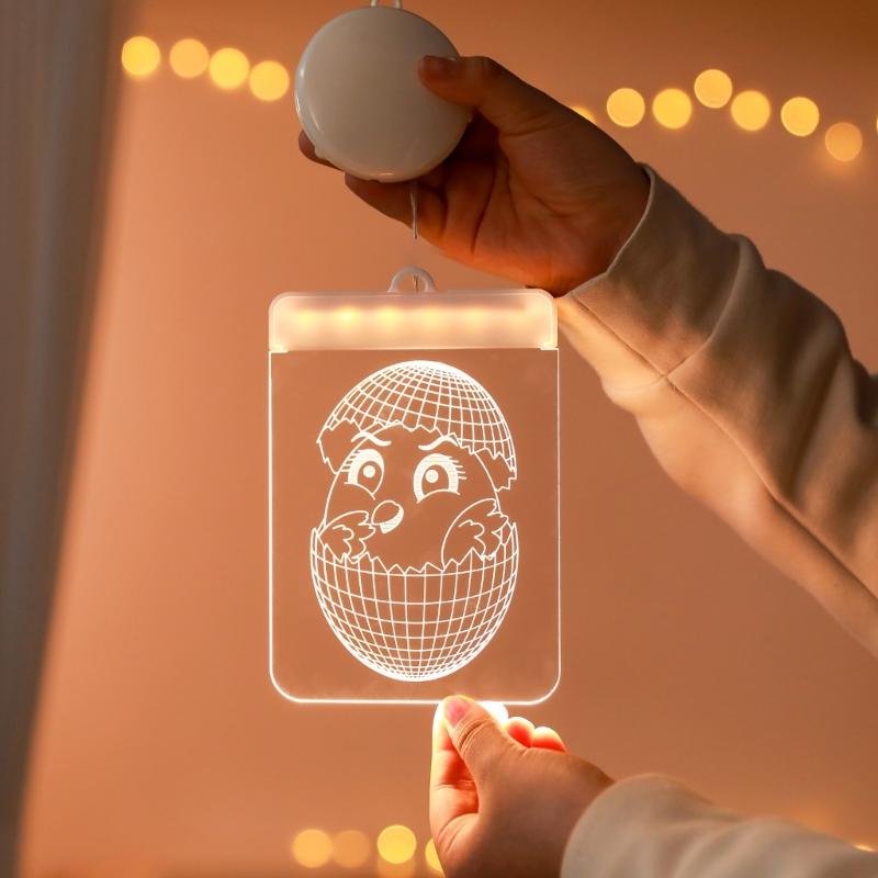Festival LED Suction Cup Hangings Lamp Convenient Mounting Easter Lights Battery Operated LED Easter Light Adorment