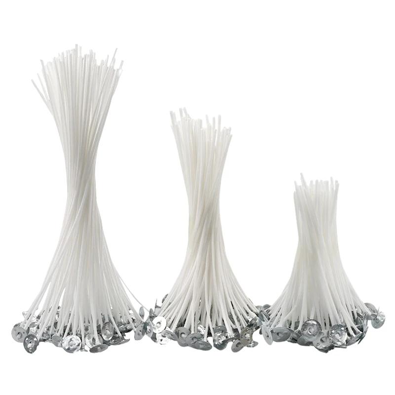 New 100Pcs Cotton Candle Wicks Smokeless Wax Pure Cotton Core DIY Candle Making Pre-waxed Wicks Party Supplies 7/9/15/20cm