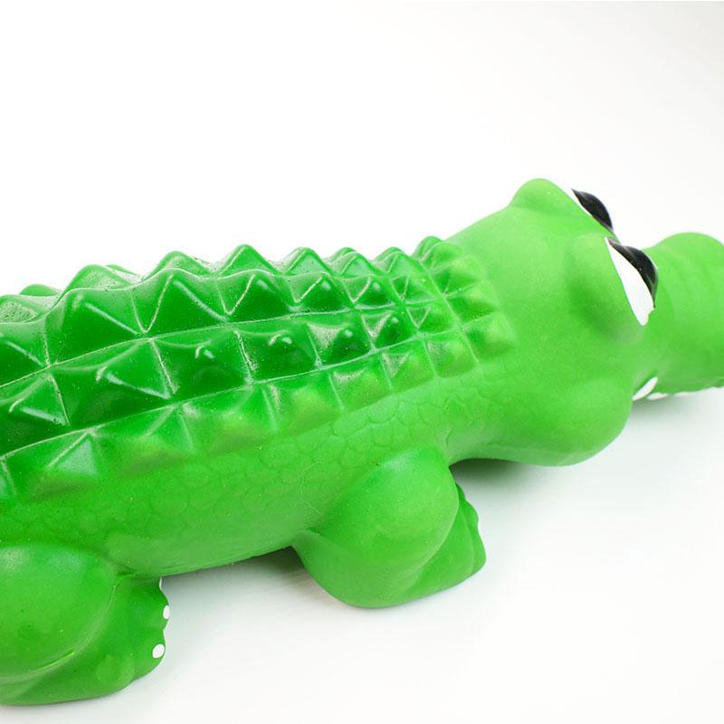1pc Dog Chew Toy Latex Crocodile Pet Squeaky Toys For Small Medium Dogs Interactive Teeth Cleaning Dog Sounding Toy Pet Supplies