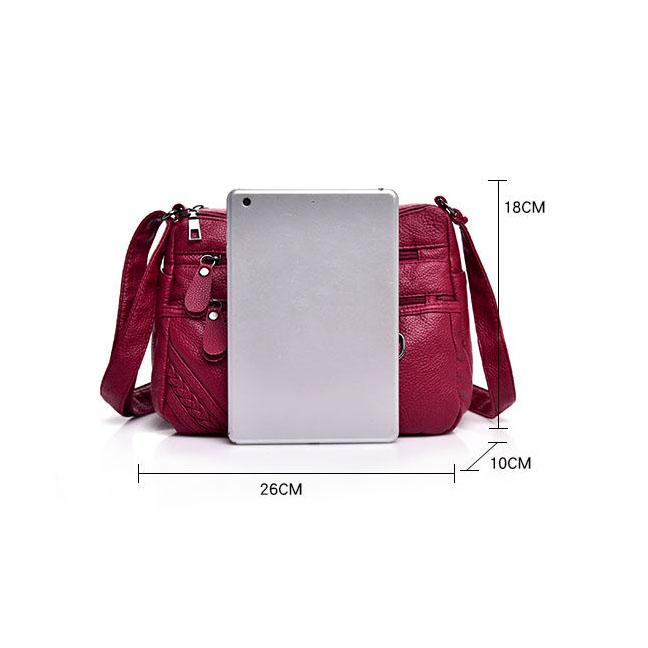 Women's Large-capacity Single-shoulder Bag Messenger Bag Ladies Solid Color Casual Soft Leather Bag