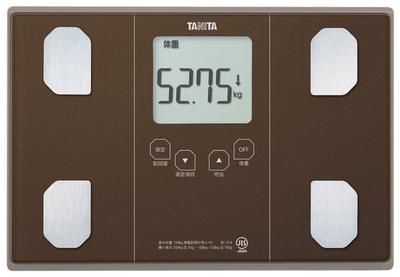 Báscula de peso Tanita Medidor de composición corporal 50 g Marrón BR con reconocimiento automático Función de almacenamiento vertical BC-314/Puede