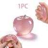 Pink Apple Squishy Toy Realistic Fruit Soft TPR Stress Ball Slow Rising Hand Pinch Fidget Toy for Office Desk Vent Decompression