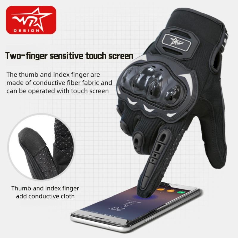 Summer Breathable Full Finger Motorcycle Gloves Non-slip Wear-resistant Motocross Racing Gloves Touch Screen Moto Biker Gloves