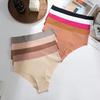 Women's Seamless Ice Silk Underwear Sexy Low Rise Breathable Invisible Briefs Multi-Color 10pcs