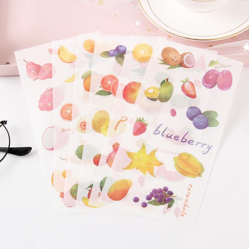 6sheets/set Cute Stickers Flower Cat Butterfly Washi Paper Stickers Pack Scrapbooking Supplies Japanese Kawaii Stationery