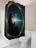 Cosmic Woman In Ring Shower Curtain - Waterproof, Mildew-Resistant, Machine Washable For Mystical Bathroom Decor