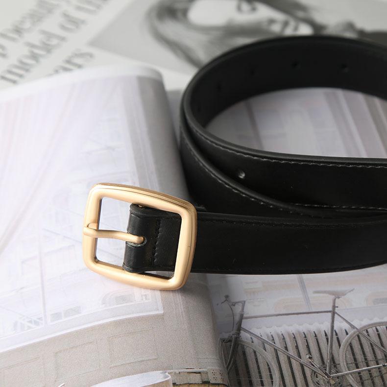Simple Jeans Belt Men S And Women S Wide Belt Decorative Chic Student Belt Black