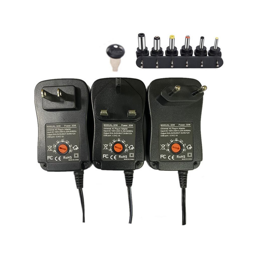 Power Supply Universal Adapter Wear Resistant Plastic Adjustable Power Adapter 2A 312V US Plug 30W