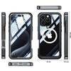 For iPhone 16 Pro Max Magnetic Case PC+TPU Shockproof Phone Cover with Screen Film