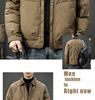 Doudoune homme rétro années 90 - Collection 2025 - Coupe tendance, chaude et ample avec revers anti-froid