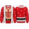 Funny Christmas Santa Sweatshirt Santa Costume Pullover Novelty Holiday Red Snowflake Men's Women's Christmas Party Gift