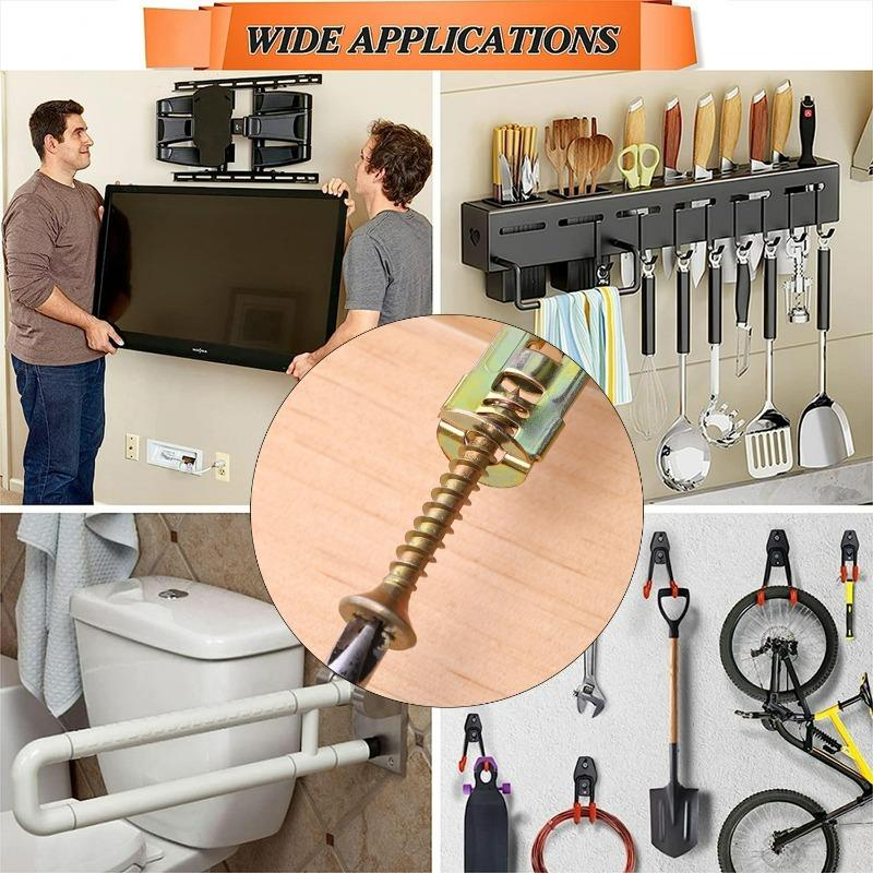 Self Drilling Drywall Anchors with Screws Kit No Drill or Holes for Home TV Shelf Straps Bike Cabinets Gypsum Boards Wholesale