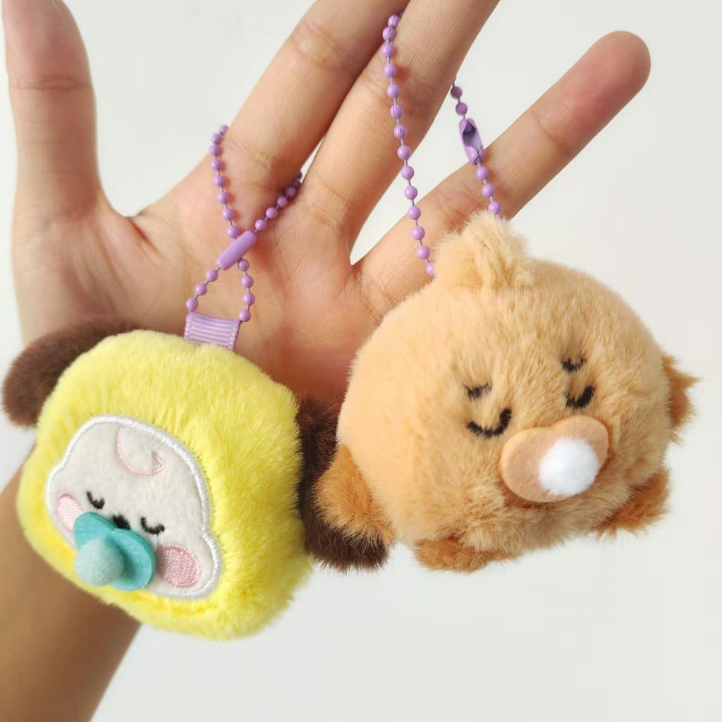 6Cm Small Animal Dog Keychain Bag Pendant Pacifier Doll Hanging Ornament Plush Plaything Rabbit Keyrings Gifts