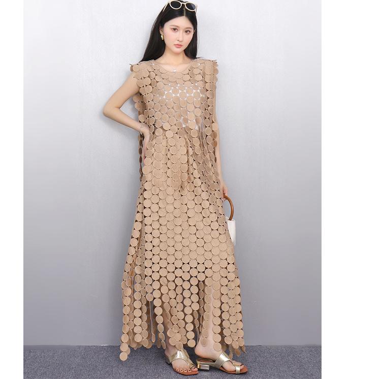 Dimanaf 2025 New Skirt Suit Women Lace Dot Knitting Hollow Out Sexy O-Neck Hollow Summer Style Tops Tees Loose Basic