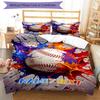 3PC Custom Name Baseball Splash Artwork Bedding Set Printed  Bedding Set Duvet Cover Closure Includes 1 Duvet Cover & 71 Pillowcases for Bedroom