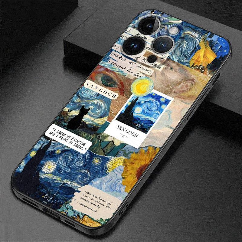 Van Gogh Starry Sunflowers Silicone Phone Case for Apple iPhone 15 Pro Max 1413 11 Pro 12 Mini SE X XS Max XR 78 Plus Soft Cases
