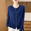 100% Pure Wool Cable Knit Cardigan – Commuter Style Two-Piece Women's Jacket
