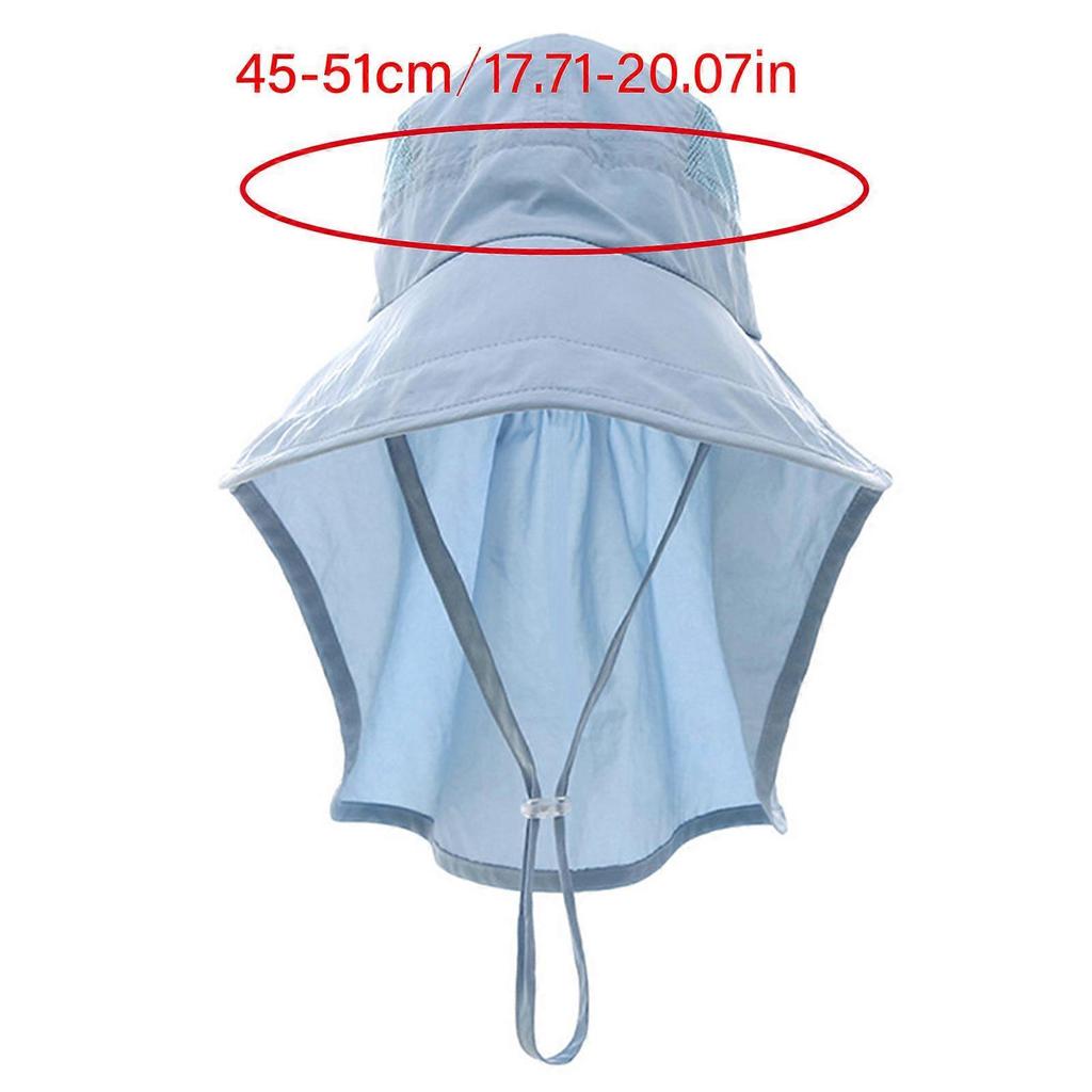 Kids Wide Brims Sun Hat Adjustable Neck Flap Lightweight Breathable Caps For Outdoor Beach Camping Boys Girls  Pink