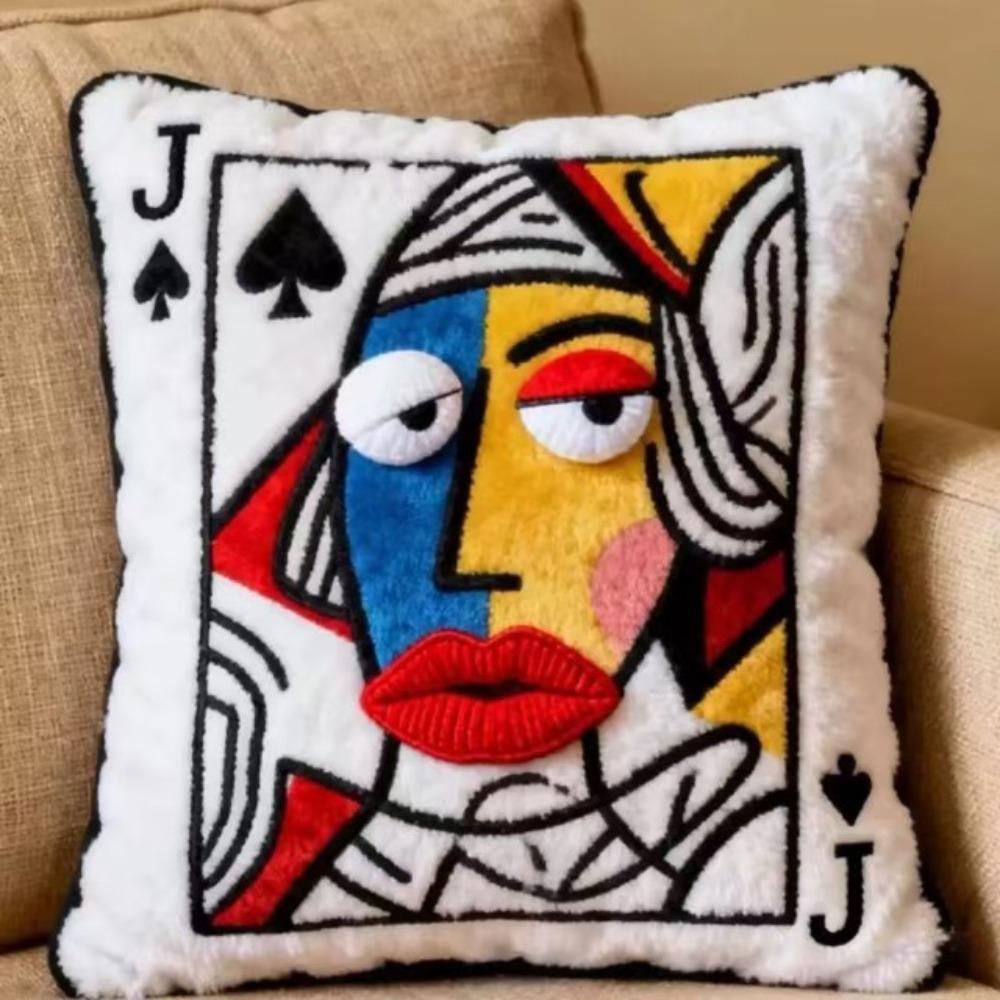 Creative Cartoon Embroidered Pillow Quirky Game Theme Big Eyes Pillow Soft Square Decorative Cushion Sofa Decor 6170₽