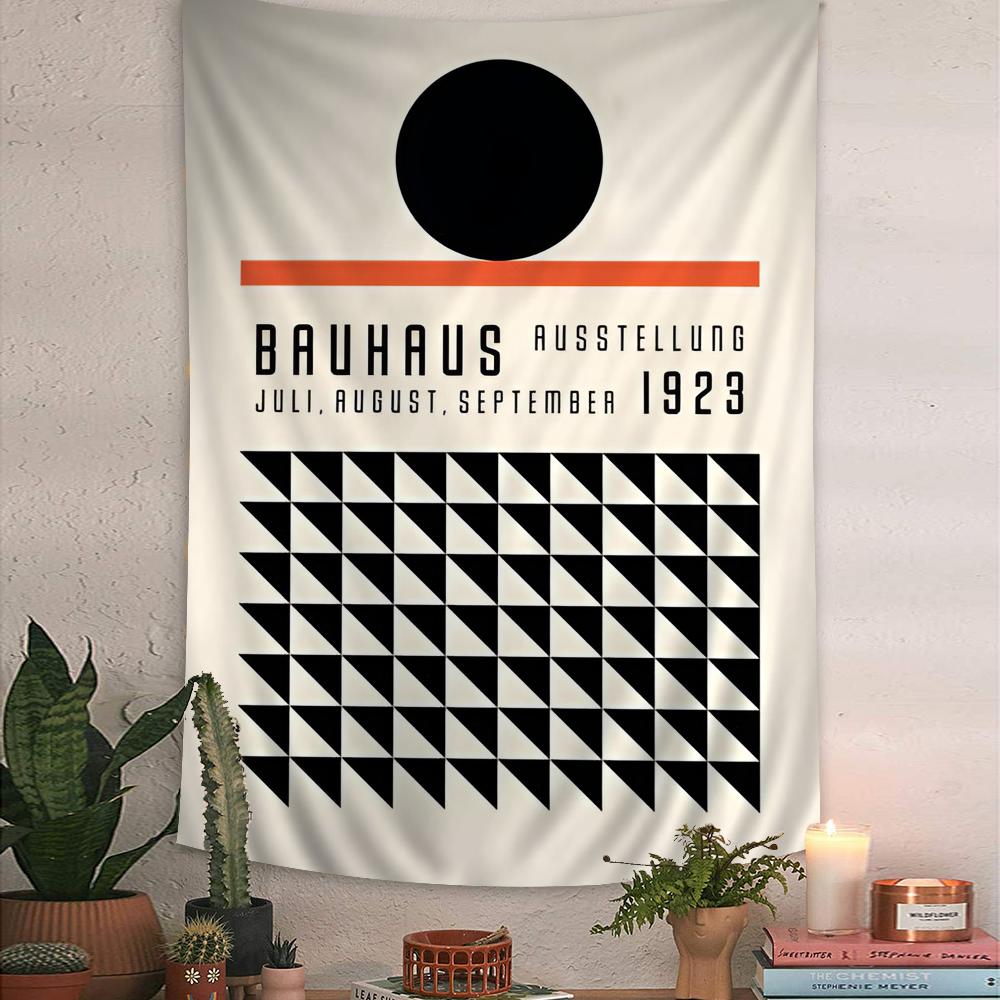 Black and White Minimalist Bauhaus Anime Tapestry Hippie Flower Wall Carpets Dorm Decor Wall Hanging Home Decor